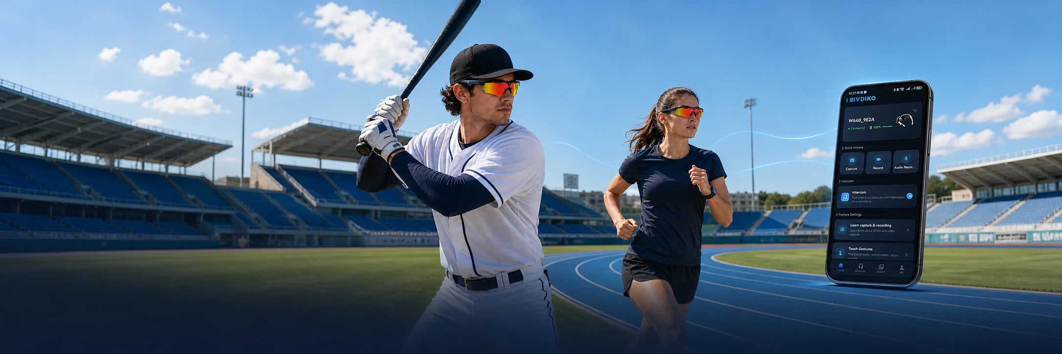 BIVDIKO smart sports glasses and connected app for athletes