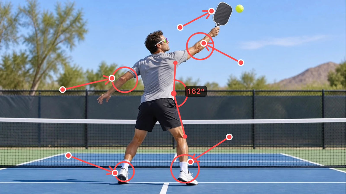 Coach-marked pickleball overhead frame