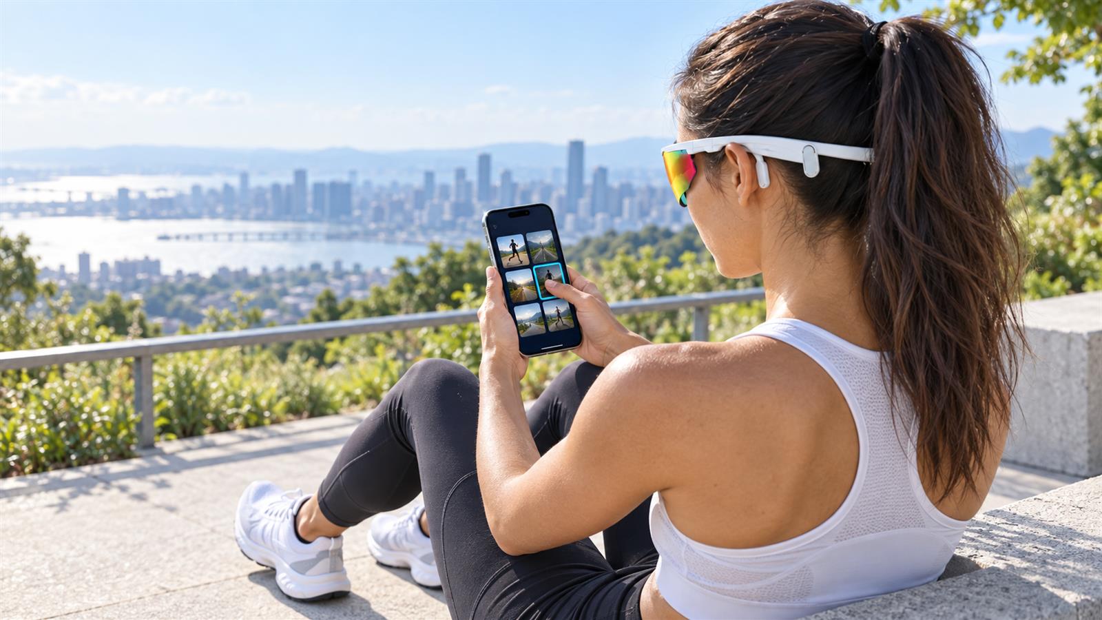 Runner selecting saved running moments in the BIVDIKO App