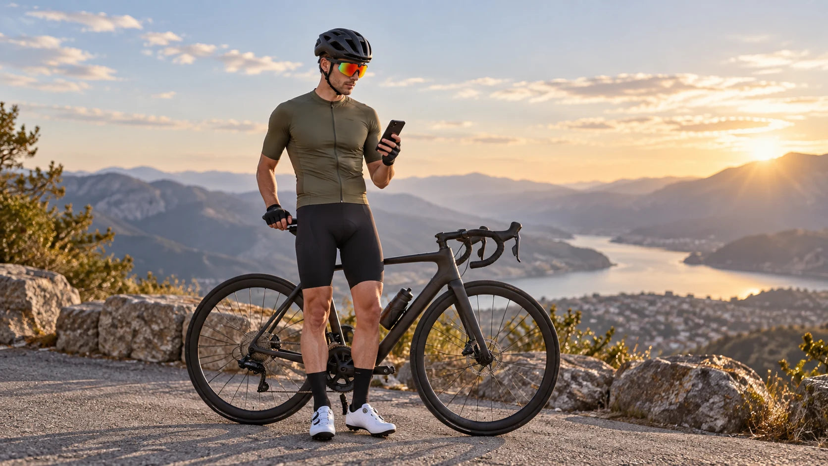 Cyclist saving selected ride media