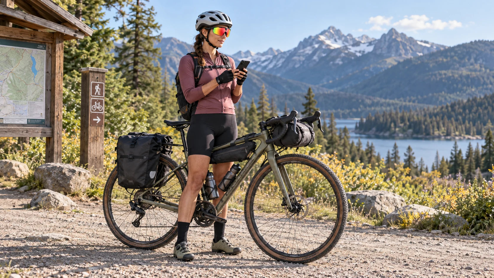 Cyclist selecting media in the BIVDIKO App
