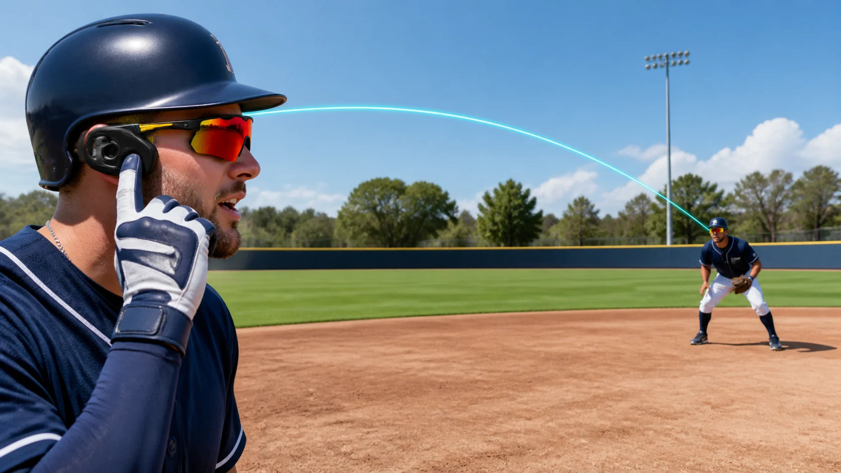 Talk directly across the field.