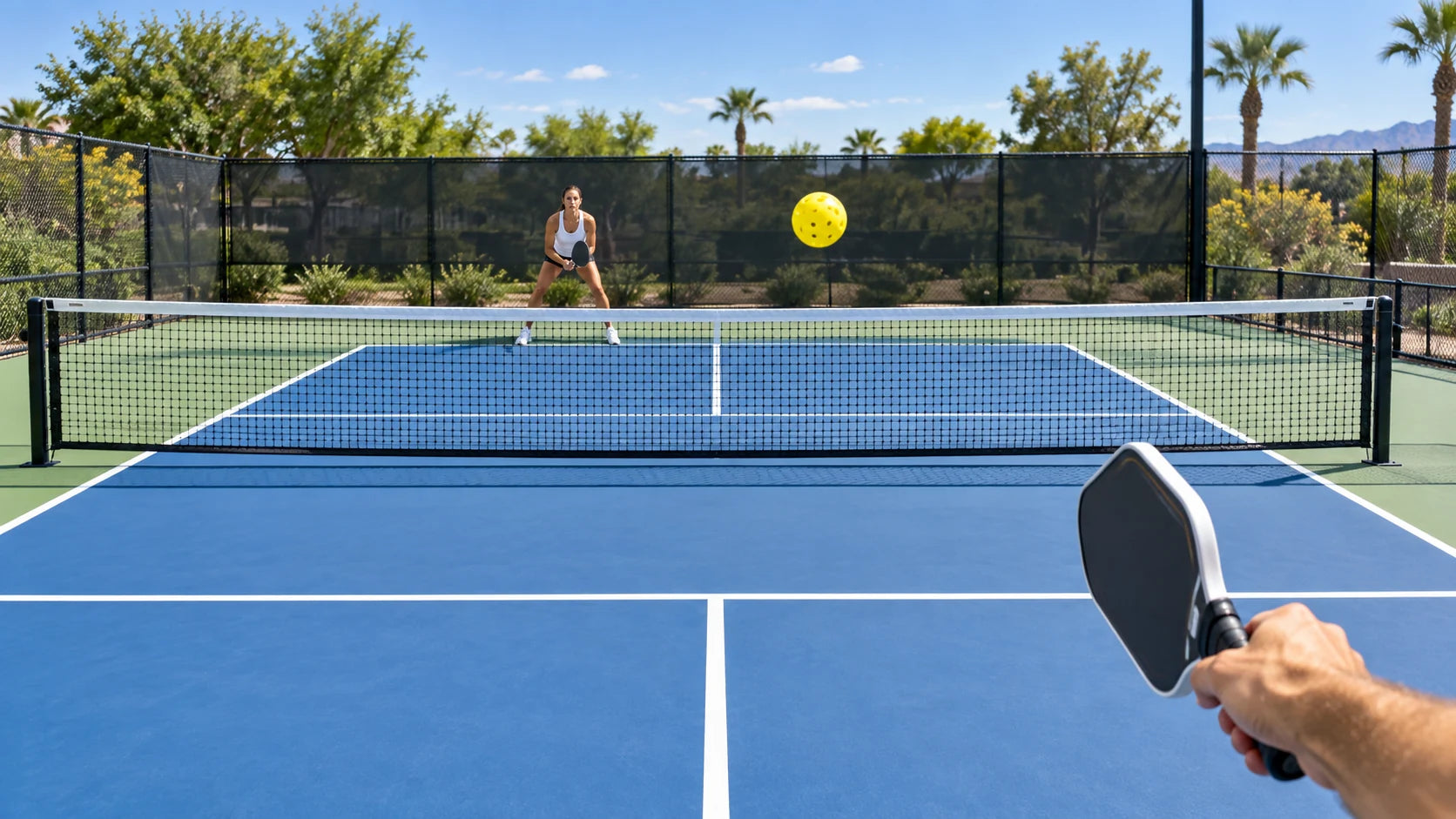 First-person pickleball photo and video capture