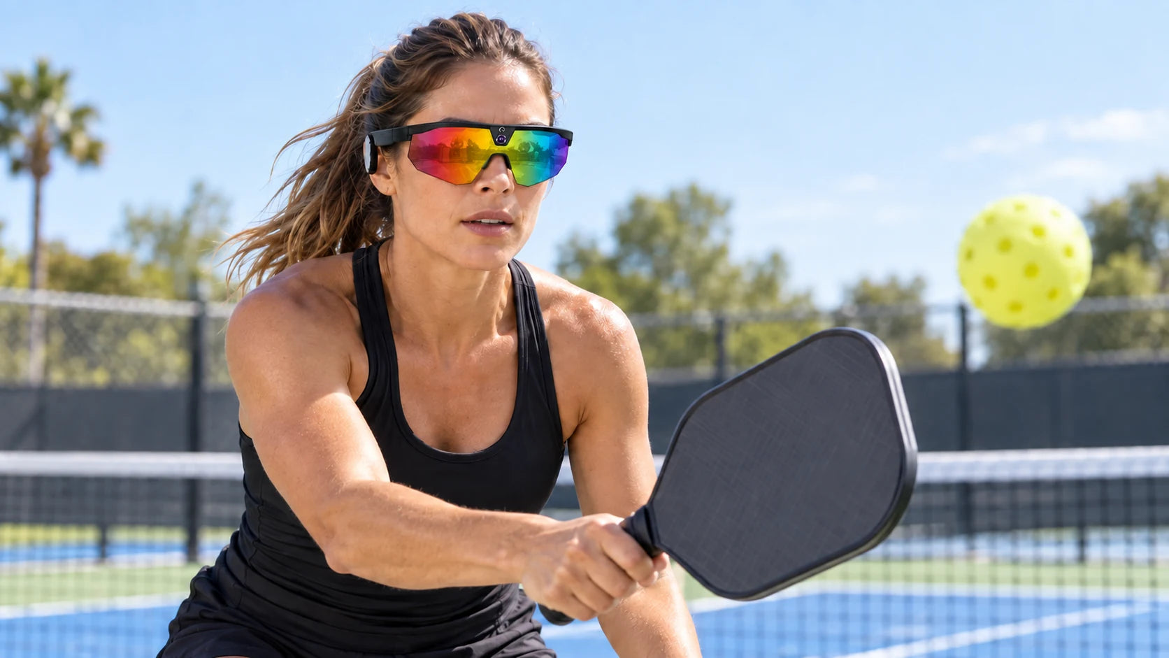 Pickleball athlete applying saved feedback in the next practice