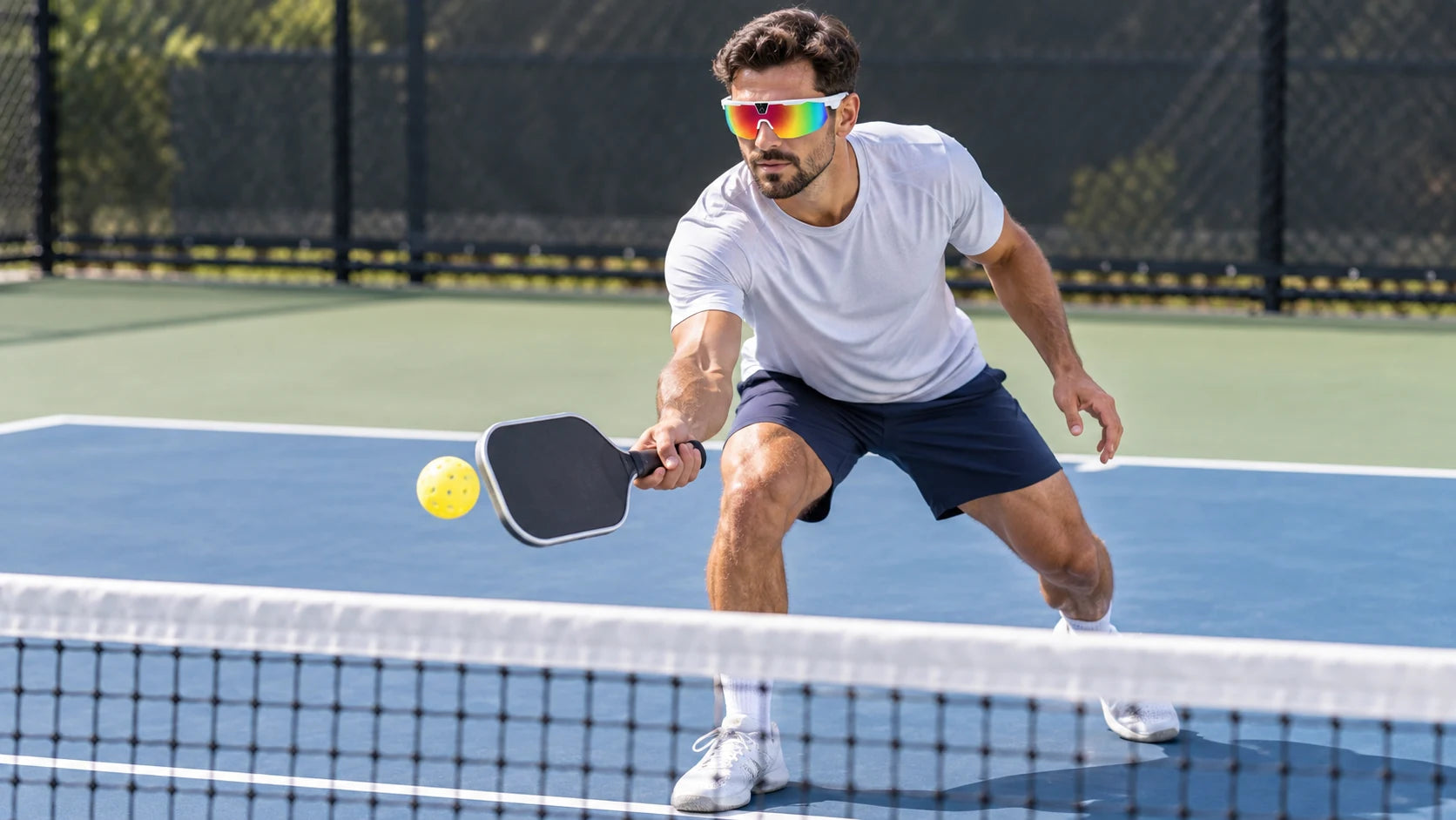 Pickleball dink at the non-volley zone