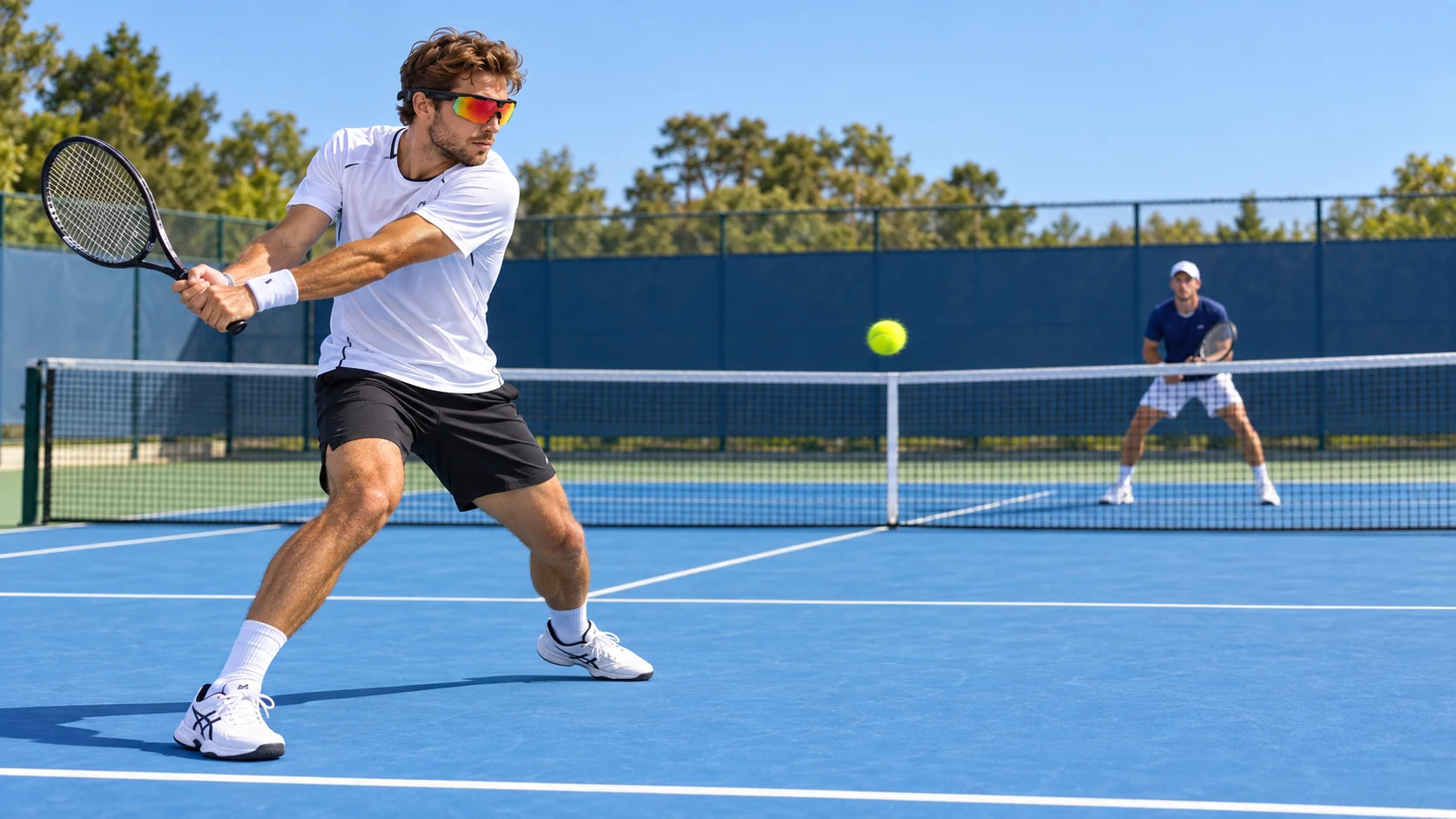 Baseline tennis rally
